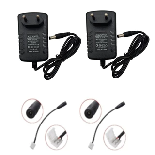2 Fonte 12v 3a + 2 Emenda 3528 Com Rabicho P4 Femea P/ Ligar Fita Led Sem Conector P4