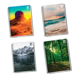 kit Caderno Espiral 48 e 96 Folhas Pequeno Capa Flexível Credeal