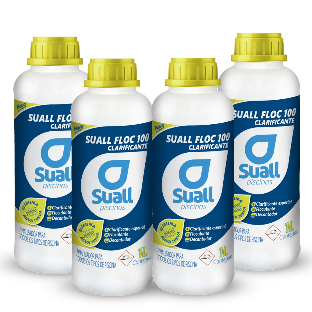 4 Clarificante Floculante Decantador Suall Floc Piscinas 1l