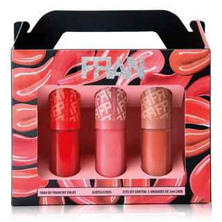 Kit Gloss Fran GlossLicious By Franciny Ehlke - Cookie Lips, Cherry Lips e Juicy Lips