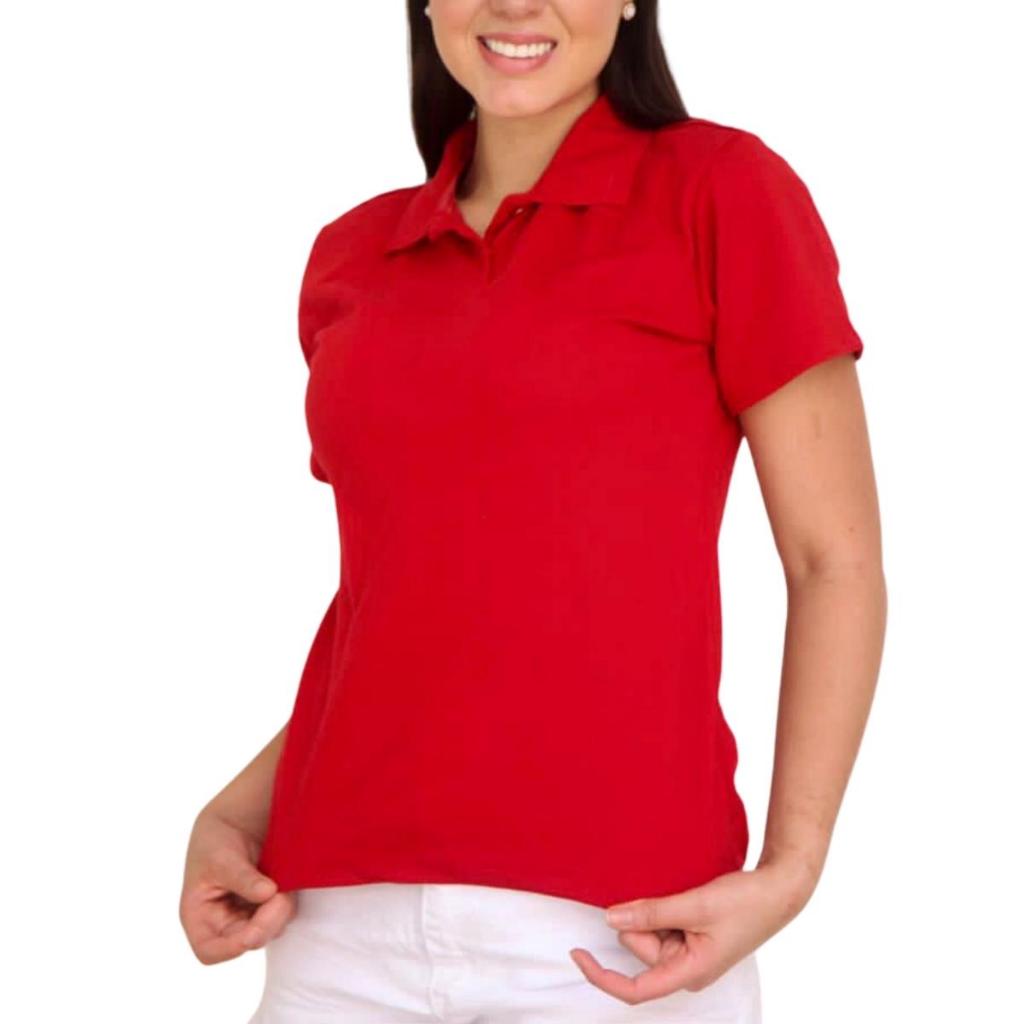 Camisa Polo Feminina Branca Lisa - P-m-g-gg-XG Confira As