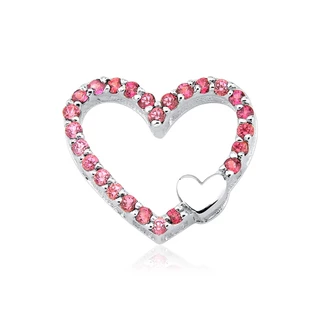 Pingente Feminino de Prata 925 Coração com Rodolita em Oferta na Shopee
