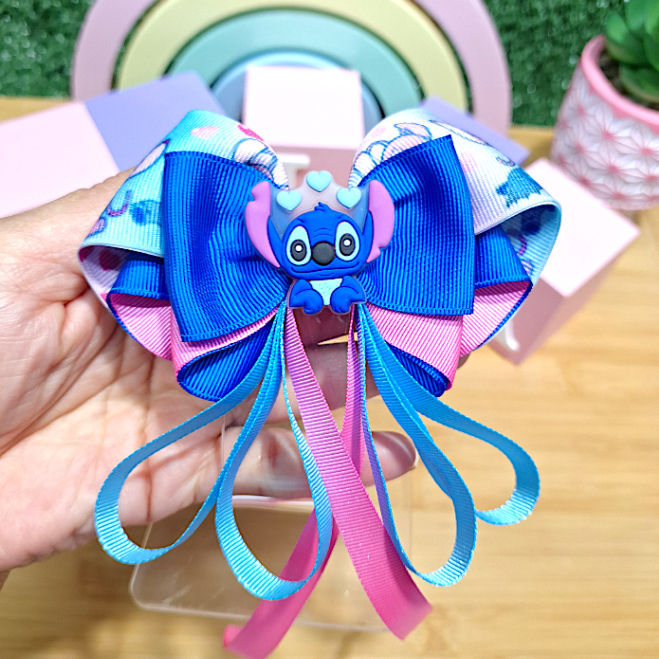 Laço de cabelo infantil Stitch personagem tema filme Lillo & Stitch ...