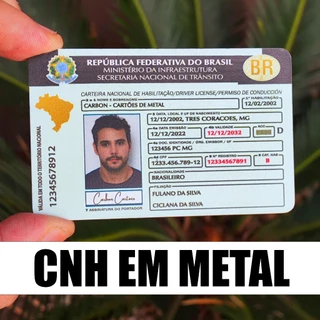 CNH em Aço Inox com Gravação Colorida Premium