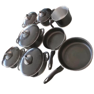 Conjunto Panelas Frigideira Antiaderente Alumínio Polida Tampa de Silicone Colorida
