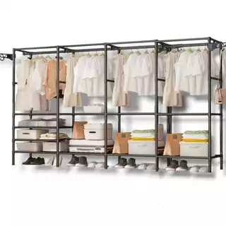 Guarda Roupa Portátil Arara Desmontável Organizador Estrutura de Aço 3 e 4 compartimentos S.STORE