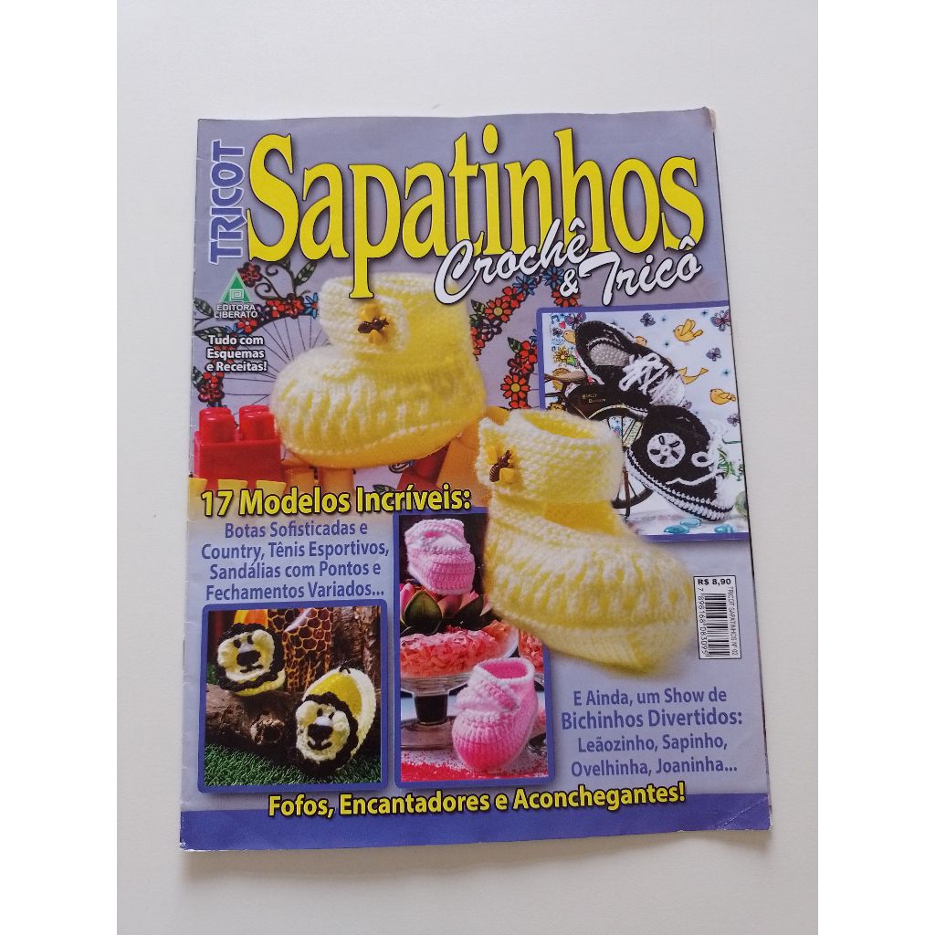 Revista Tricot Sapatinhos Croche Trico 17 Modelos Aa821