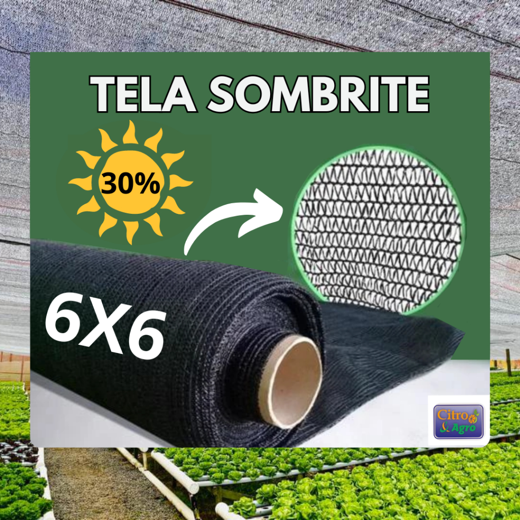 Tela Sombrite Preta 30% - 6x6 metros.