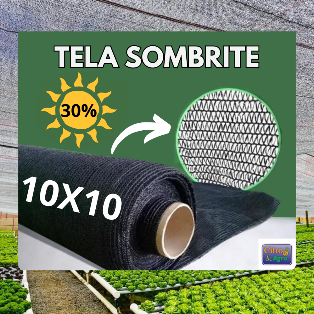 Tela Sombrite Preta 30% - 10x10 metros.