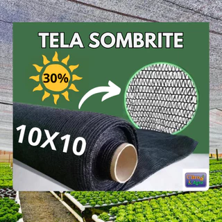 Tela Sombrite Preta 30% - 10x10 metros.