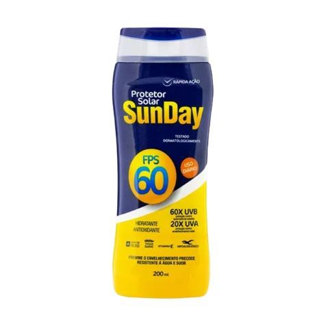 Protetor Solar Fps 60 1/3 UVA 200ML Sunday