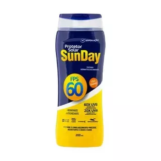 Protetor Solar Fps 60 1/3 UVA 200ML Sunday