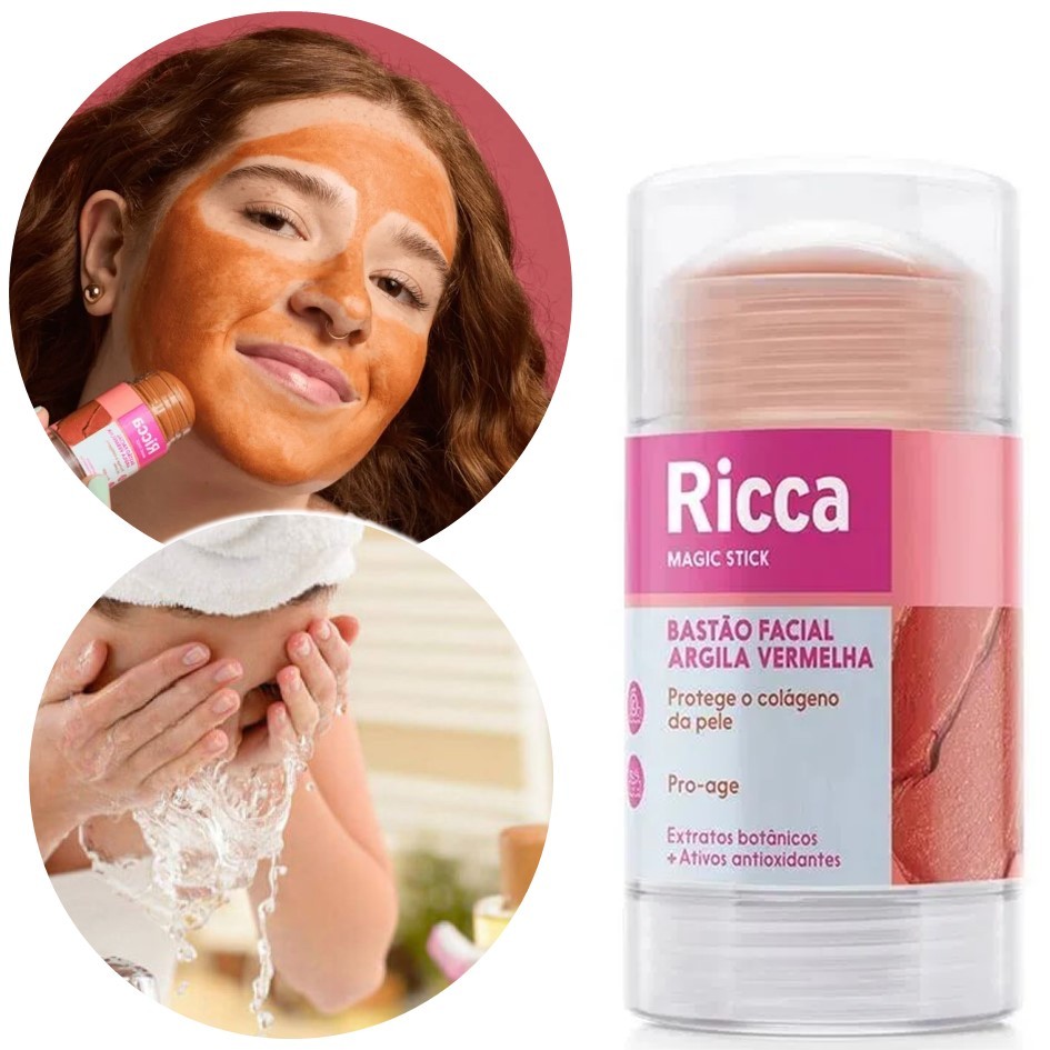 Bastão Facial De Argila Vermelha Ricca 30g | Shopee Brasil