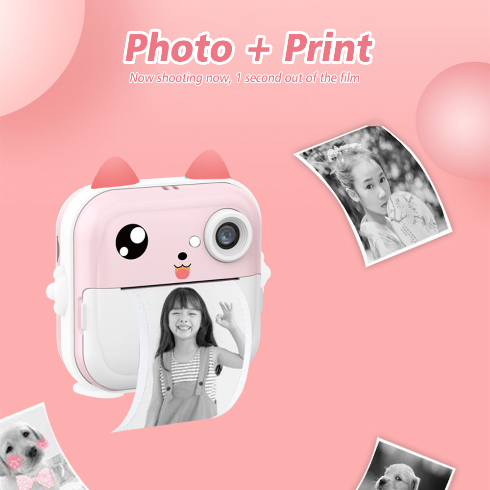 Câmera De Impressão Instantânea Para Crianças Vídeo Fotografia Digital Fotográfica Toy Mini Impressora Térmica Boy Girls Birthday Gift