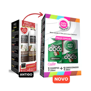 Kit Shampoo + Condicionador Óleo de Coco Hidratrat Natuhair 450ML
