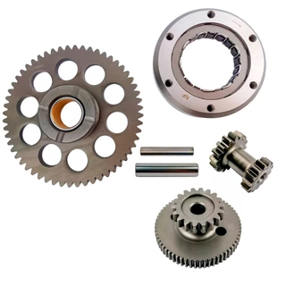 Placa de Partida CBX 200 Strada 1994 a 2002 - XR 200 1994 a 2002 - NX 200 1993 a 2001 completa com engrenagem intermediária + engrenagem redução + eixos de engrenagem.