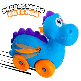 Carrinho Dragossauro Bate as Asas e Mexe a Cabeça com Rodinha Dragão Dinossauro Menino Menina Brinquedo Infantil Criança