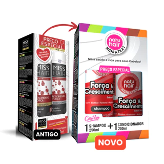 Kit Shampoo + Condicionador Força e Crescimento Hidratrat Natuhair 450ml