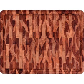 Tábua para Churrasco Tramontina Retangular em Madeira Invertida Teca com Acabamento em Óleo Mineral 45x34cm