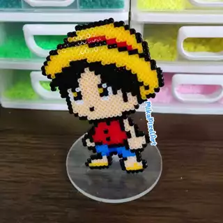 Chaveiro / ímã / totem Luffy do One Piece em Pixel Art
