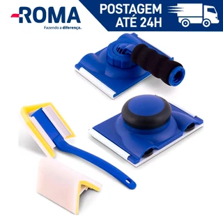 Pad para Recortes e Acabamento em Pinturas Sem Cabo, de Canto, Com Cabo, Refil Roma - Rolo - Unidade