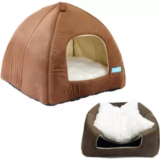 Casinha Iglu Cama Tenda Toca Tecido Para Pet Cachorro Lavavel Cabana Caminha Para Cachorros e Gatos Lavavel Dobravel Conforto Segurança 47x45cm