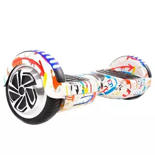 Hoverboard Skate Elétrico 6.5 Led Bluetooth Branco Colorido