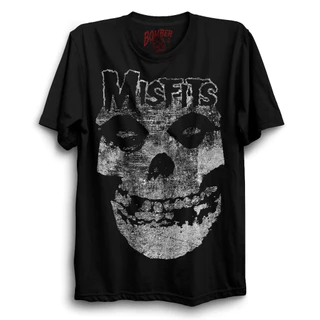 Camiseta Misfits Logo Glenn Danzig Bomber Punk Rock 100% Algodão
