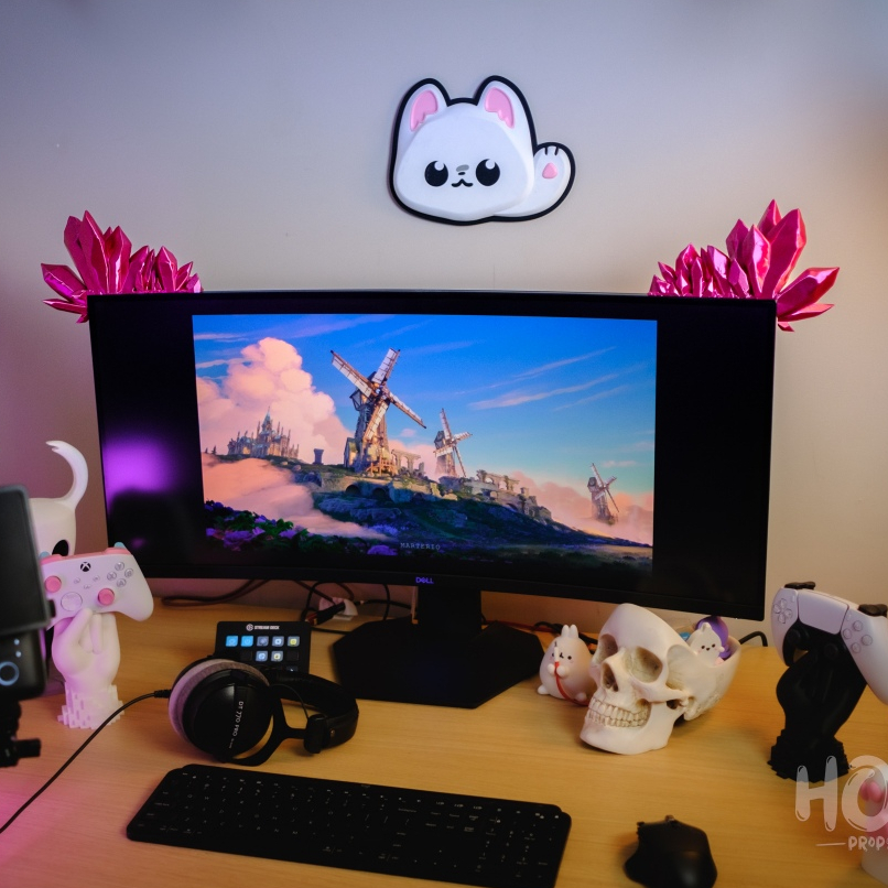 Decoração Para Monitor Mesa Pc Estilo Cristais