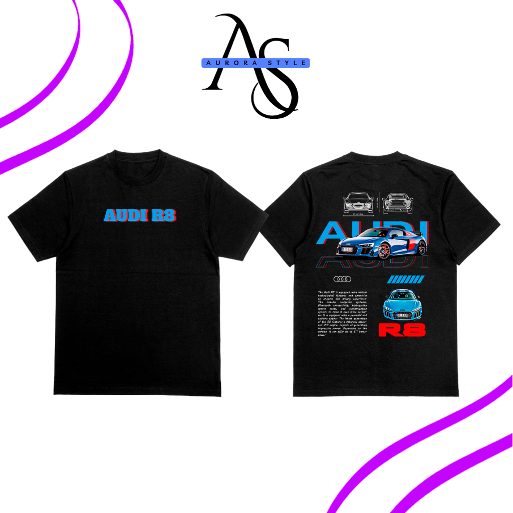 Camiseta camisa AUDI R8 estampa carros 100%algodão | Shopee Brasil