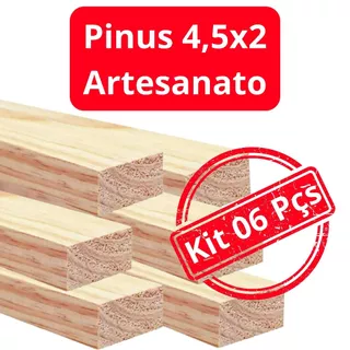 Ripa Sarrafo de Madeira Pinus 4,5x2cm 06 unidades