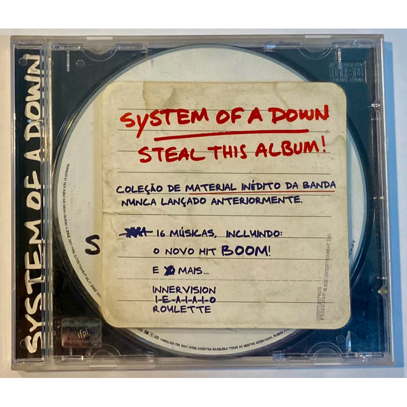 Cd System Of A Down Steal This Album | Shopee Brasil
