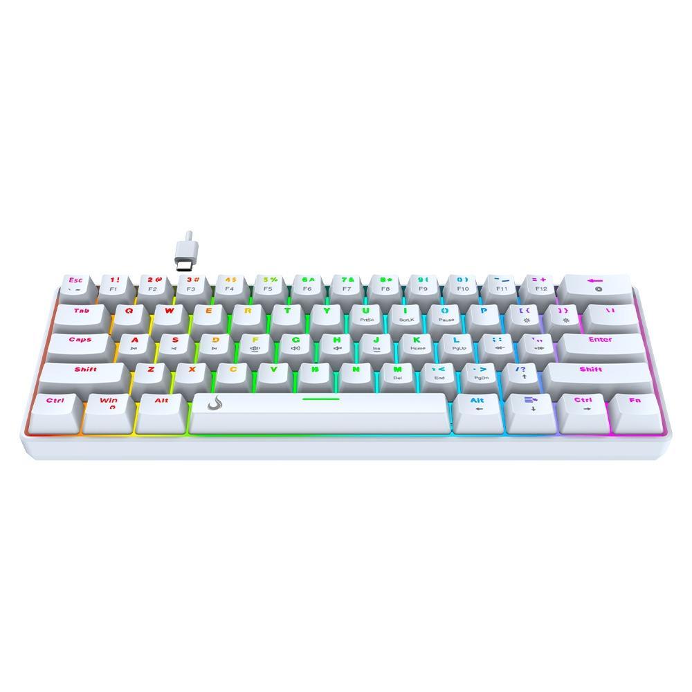 Teclado Mecânico Gamer Rise Mode GM1 White, RGB, Switch Outemu Brown