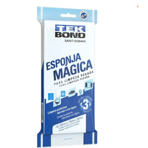 Esponja Magica Limpeza Pesada C/ 03 Unid Tekbond