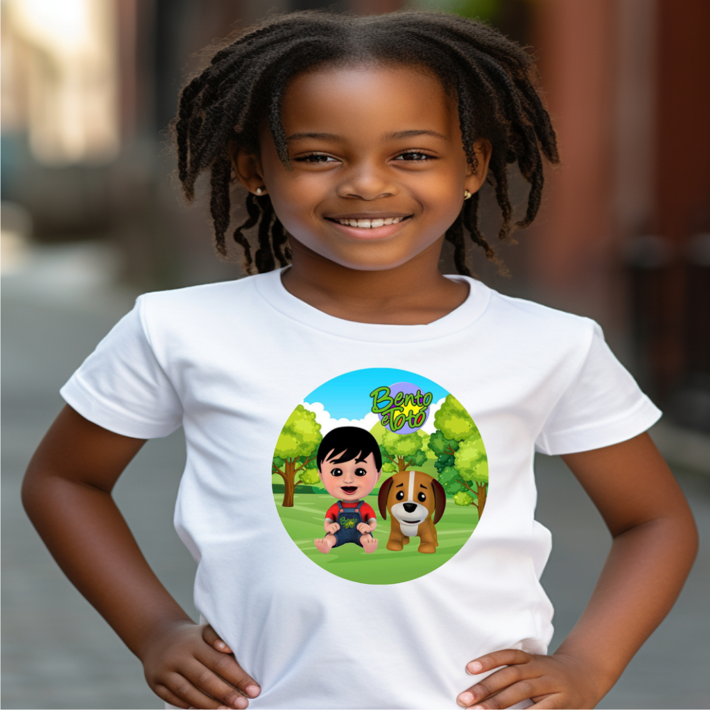 Camiseta Infantil Unissex -Bento e Totó- Desenho- diversas