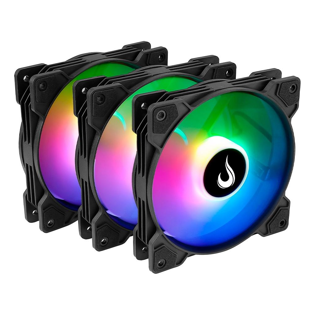 Kit 3 Cooler Fan Gamer 120mm 12cm | Led Argb | Controle Pelo Reset Do Gabinete | Rise Mode X