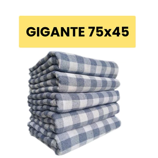 10 Panos de Chão Xadrez 75x45 Grande Saco Duplo