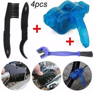 Kit 4 Ferramentas Limpador De Corrente Limpeza Cassete Catraca Escova Bike Bicicleta