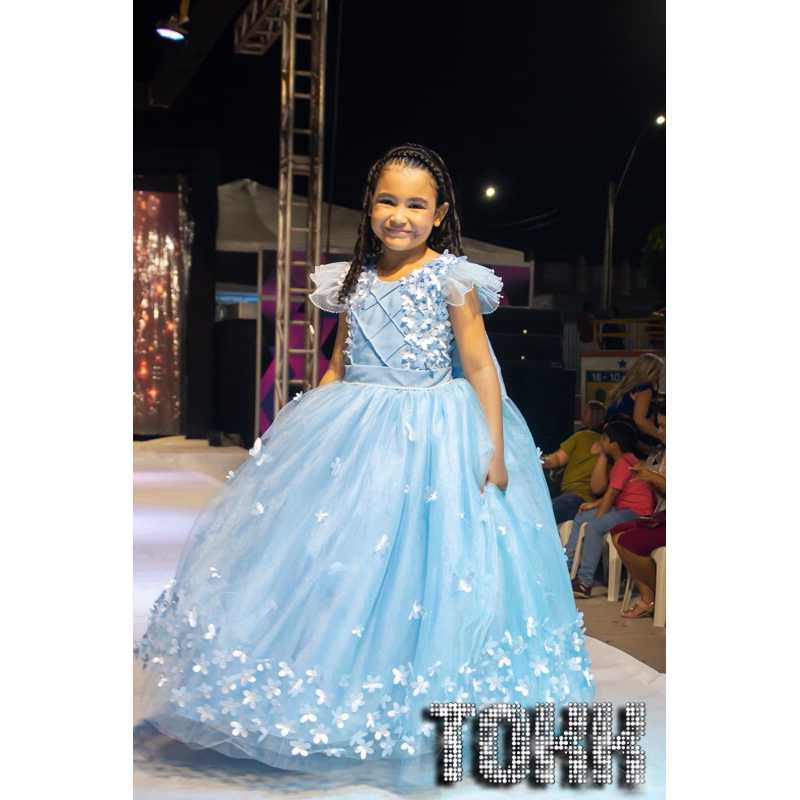 Vestido Azul Vestido Abc Infantil Tule Vestidos Infantil Menina
