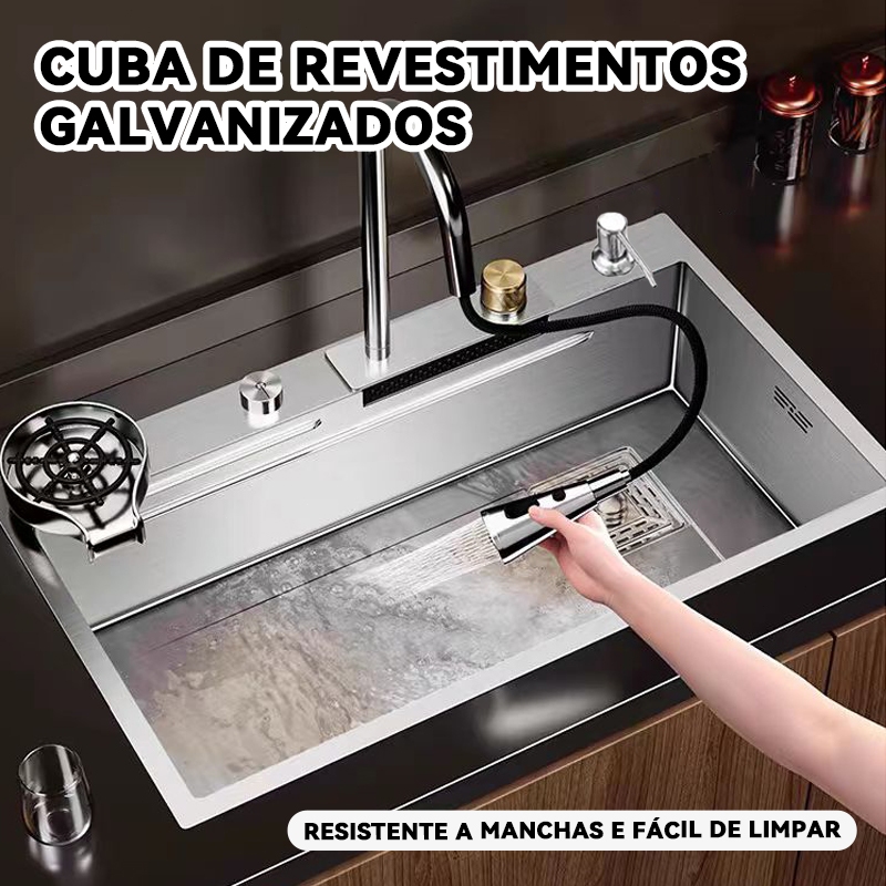 Cuba Cascata Gourmet Premium Torneira Lavador Copos Completa-3 estilos disponíveis