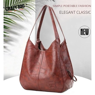 Bolsa feminina de ombro médio 3 Compartimentos PU