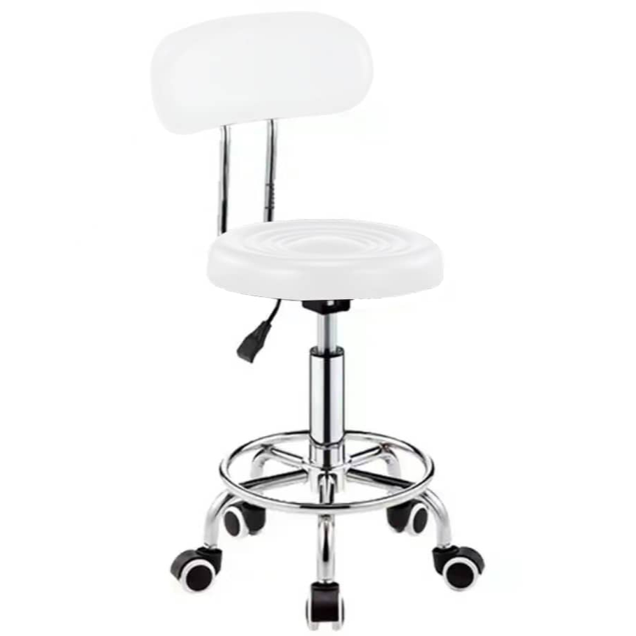 Cadeira Mocho Estetica Preta Base Cromada Tatto Clinica Dentista