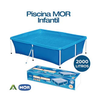 Piscina Infantil 2000 Litros Estrutural Quadrada Resistente Azul Mor