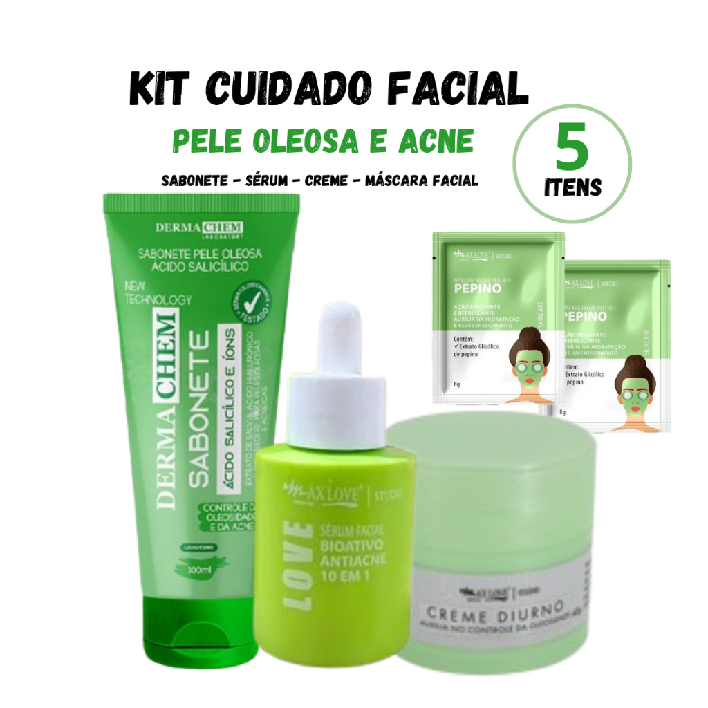 Kit Cuidado Facial Skincare Pele Oleosa | Shopee Brasil
