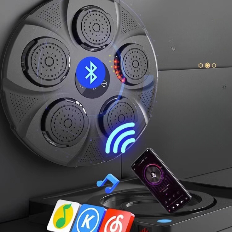 Máquina De Boxe Inteligente Músical Alvo de Parede Luta Com Duas Luvas Luz LED