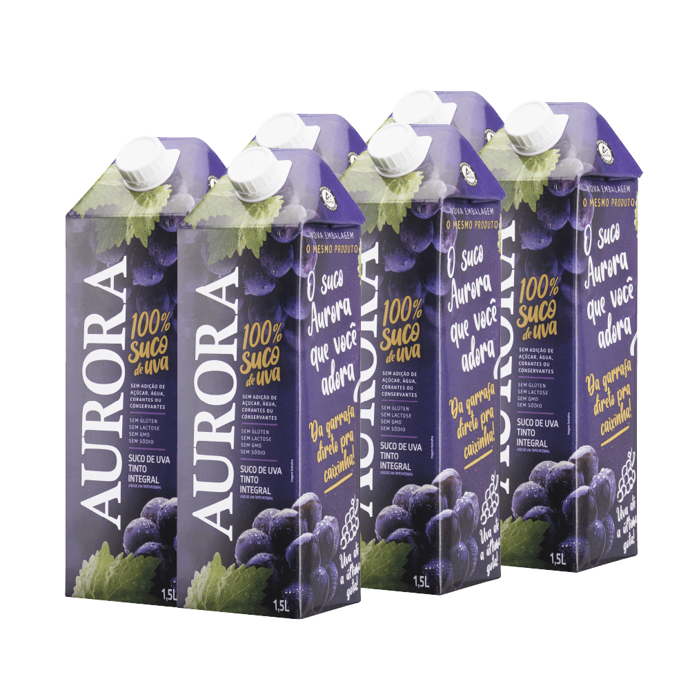 Kit Suco Aurora Tetra Pak 1,5L - 6un - Kit Suco Aurora Tetra Pak 1,5L - 6un
