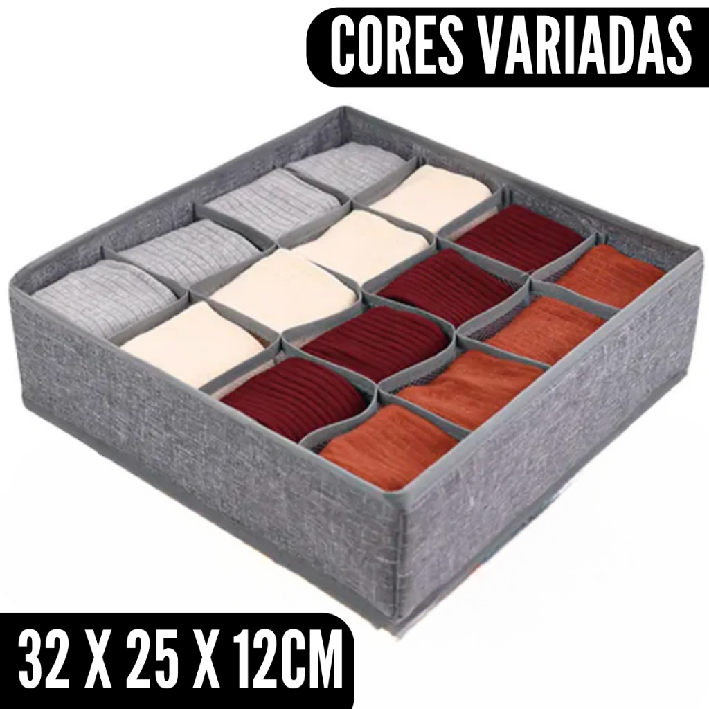 Kit 5,3,1 Caixa Organizadora Organizador Guarda Roupa Gaveta Dobrável ...