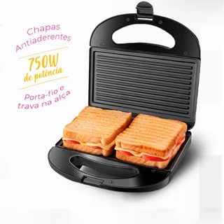 Sanduicheira Elétrica Cadence Misteira Toast & Grill Preta SAN260