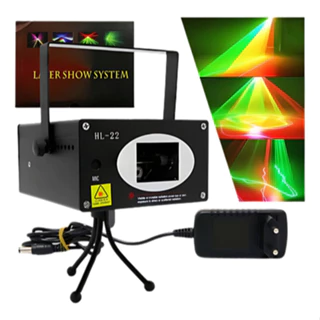Laser System Show Projetor Holografico HL-22 RGB Profissional Iluminação Sensor ritmo 3d Show Evento DJ Audio Automatico Flashlight efeitos de luz Bivolt 110v/220v