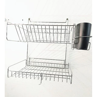 ESCORREDOR DE LOUÇAS DOBRAVEL CROMADO E PORTA TALHERES PRETO